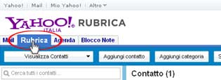Clicca sulla linguetta Rubrica