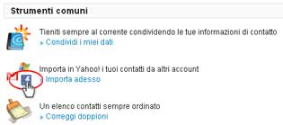 Importa in Yahoo i tuoi contatti da altri account