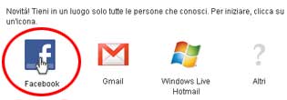 Clicca sull'icona Facebook