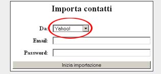 Importa i contatti di Yahoo nell'Agenda Intelligente