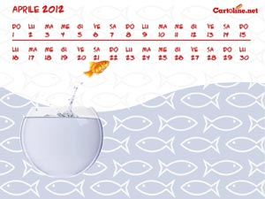 Sfondo desktop del Pesce che salta fuori dalla boccia con calendario