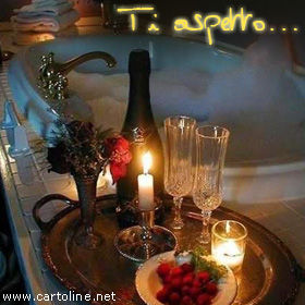 Invito per una serata romantica Vasca da bagno romantica
