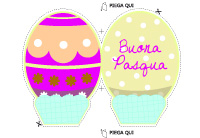 Biglietto sagomato a forma di Uovo di Pasqua