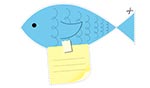 Biglietto Post it del Pesce d'Aprile