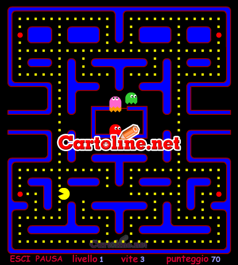 Pacman  Gioca a Pacman gratis  Cartoline.net