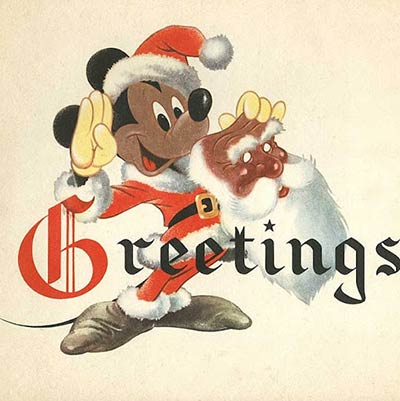 Biglietto di Natale Disney d'epoca