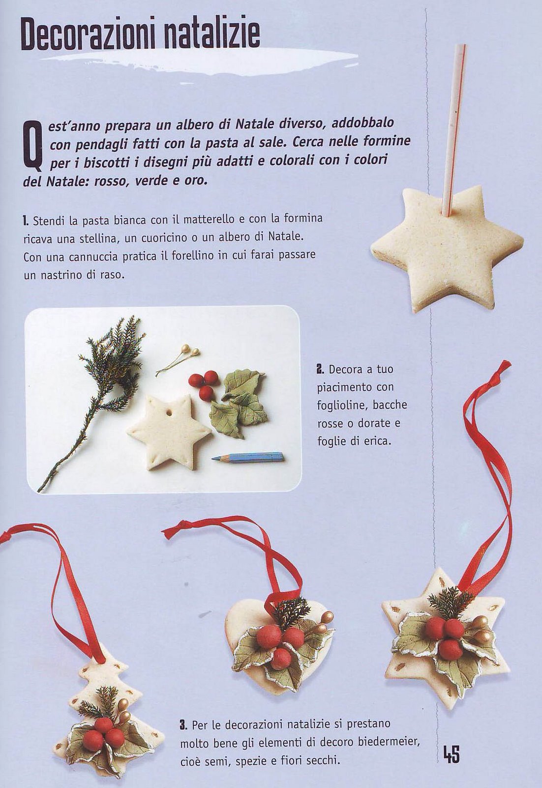 Decorazioni Natalizie Biedermeier.Decorazioni Di Natale In Pasta Di Sale Cartoline Net