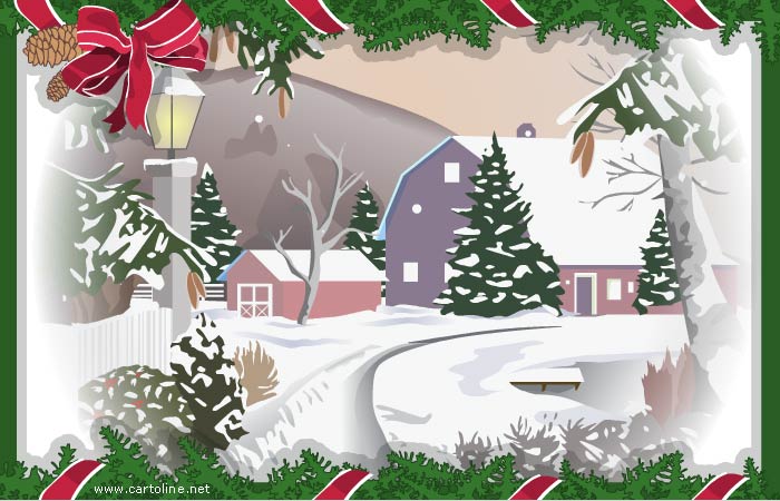 Immagini Natalizie Vittoriane.La Magica Atmosfera Del Natale Con La Neve Cartoline Net