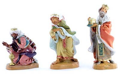 Statuine dei Re Magi per il presepe - Gaspare Melchiorre Baldassarre