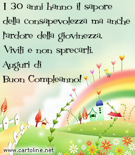 Frase compleanno 30 anni