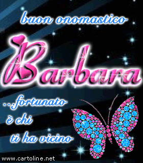 Auguri A Barbara Con Farfalla Glitter E Brillanti
