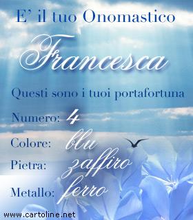 Onomastico di Francesca con i suoi portafortuna Onomastico di Francesca con i suoi portafortuna