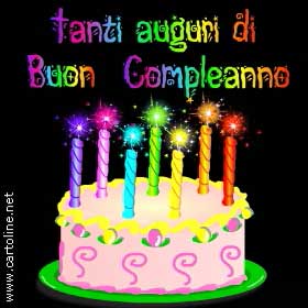 Auguri di compleanno con candeline scintillanti