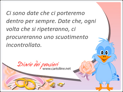 Ci sono date che ci porteremo dentro per sempre. Date che, ogni volta che si ripeteranno, ci procureranno uno scuotimento incontrollato.