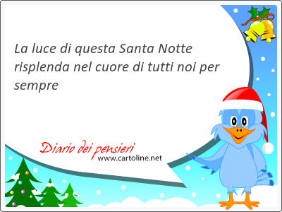 La luce di questa Santa <strong>Notte</strong> risplenda nel cuore di tutti noi per sempre