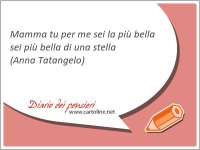 Mamma tu per me sei la pi <strong>bella</strong> sei pi <strong>bella</strong> di una stella