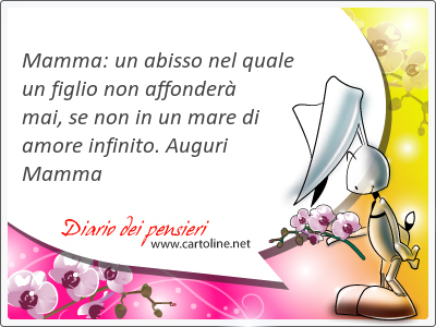 Mamma Un Abisso Nel Quale Un Figlio Non Affondera Mai Se N Diario Dei Pensieri Di Cartoline Net