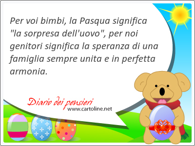 Per voi bimbi, la Pasqua <strong>significa</strong> 