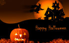 Castello e zucca di Halloween